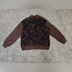 St. John brown vine terry sweater medium